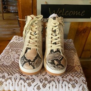 Just Fab snakeskin print high top sneakers